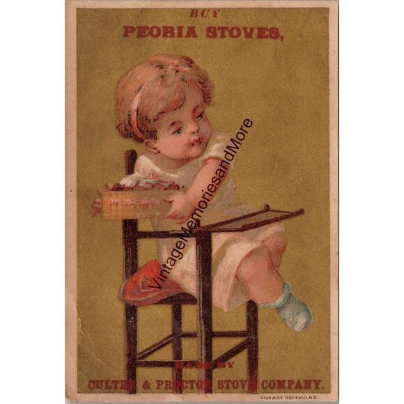 Vintage Culter & Proctor Stove Co Peoria Stoves Advertising Trade Card PB23 - Picture 1 of 2